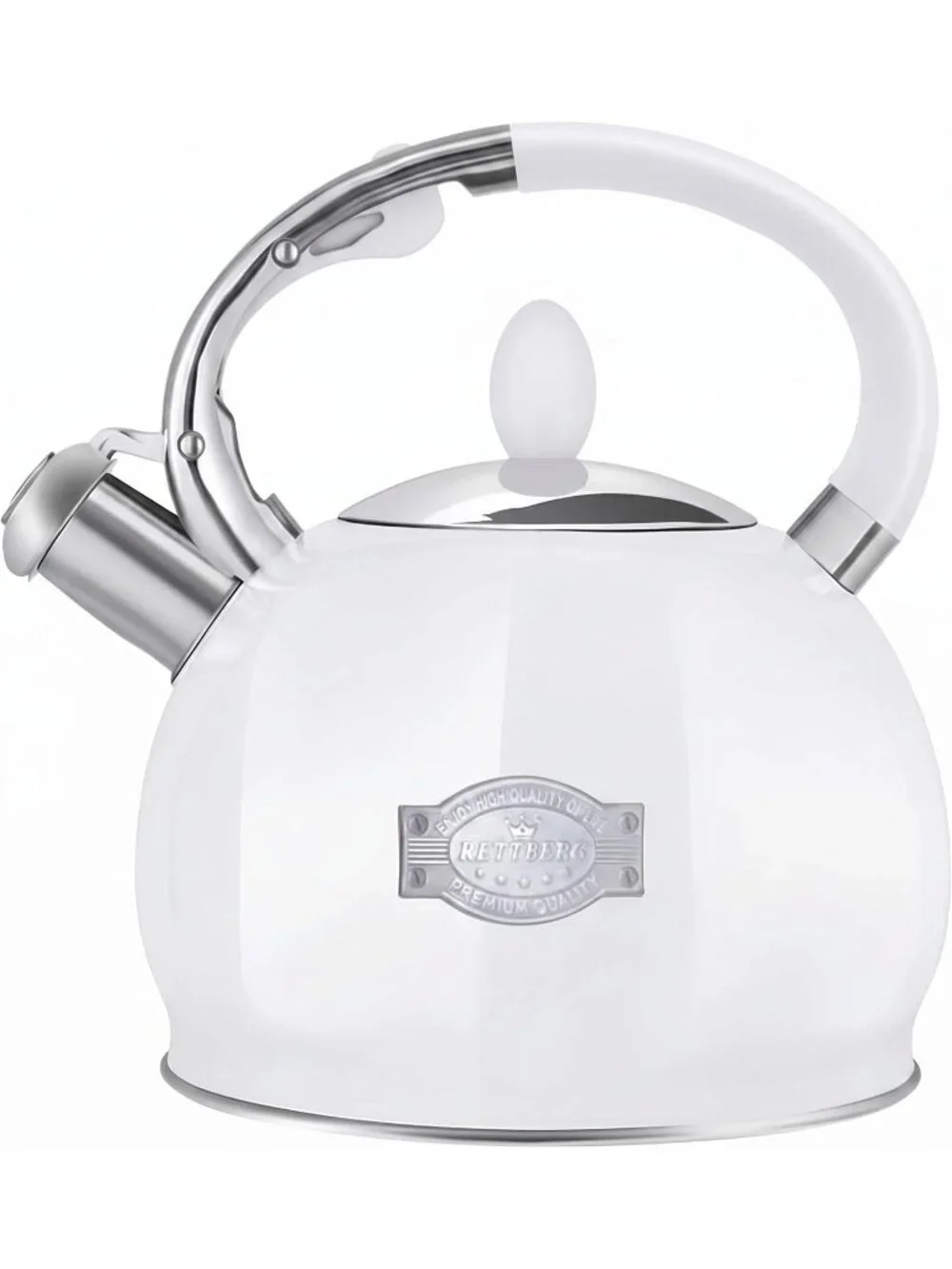 White Whistling 2.64QuartT Stainless Steel with Cool Touch Handle Tea kettles